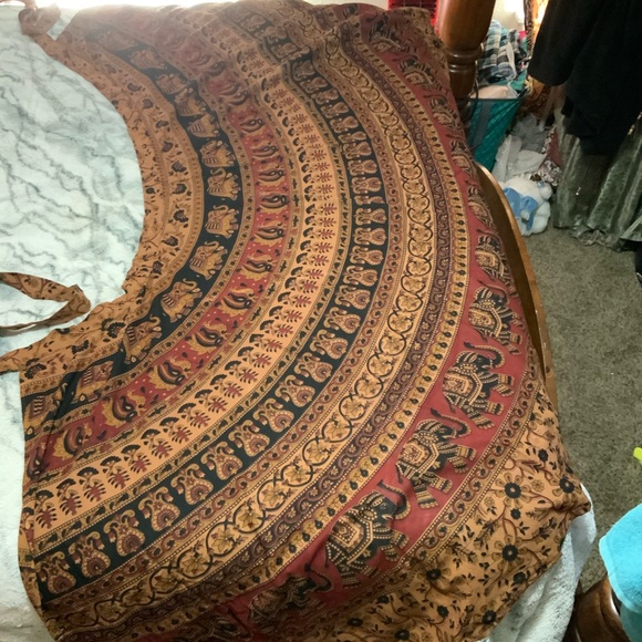 BOHO WRAP SKIRT~100% SOFT INDIA COTTON~HANDMADE - Picture 9 of 9